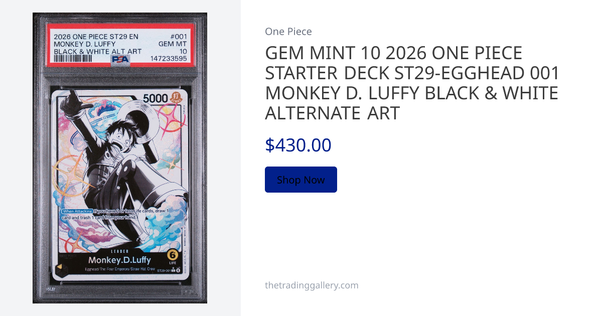 GEM MINT 10 2026 ONE PIECE STARTER DECK ST29-EGGHEAD 001 MONKEY D