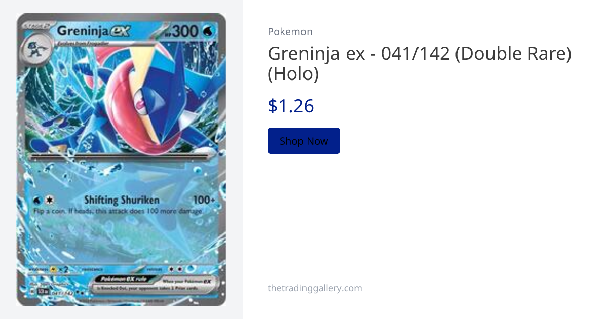 041 142 pokemon card 041/142 Greninja Ex Greninja ex (Stellar Crown Stamped)