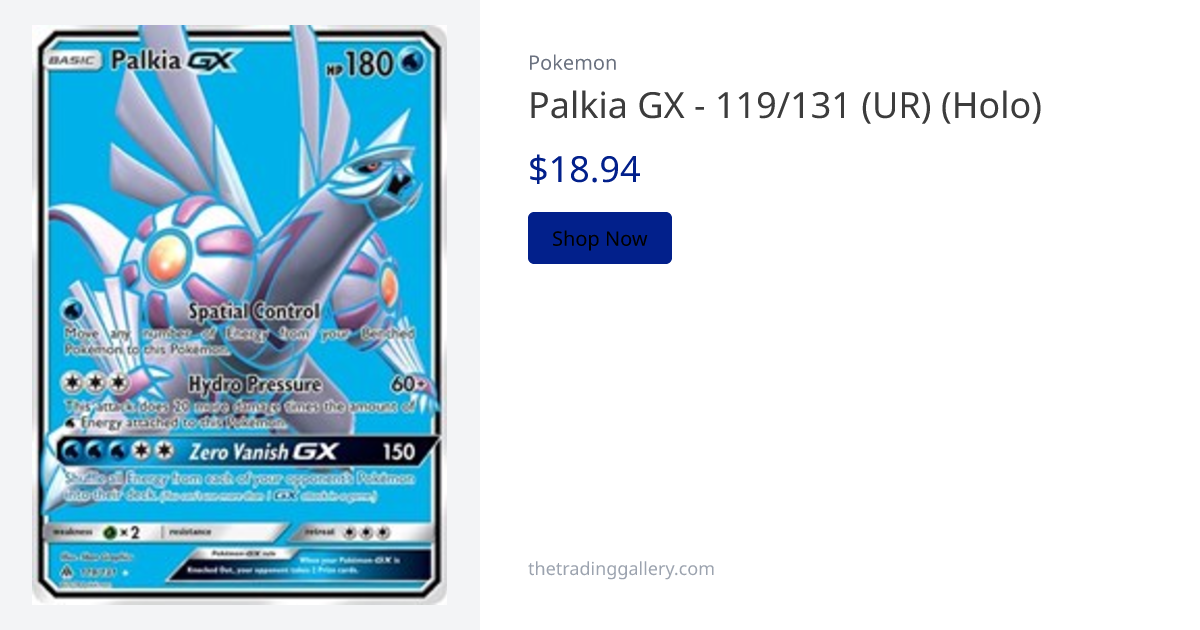 palkia gx pokemon card value Full Art - 147/156 - Ultra Prism Its eye Pokemon Card Game/[SM5+] Ultra Force]Palkia